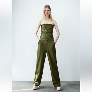 Viral Zara Faux Leather Top & Pants Set